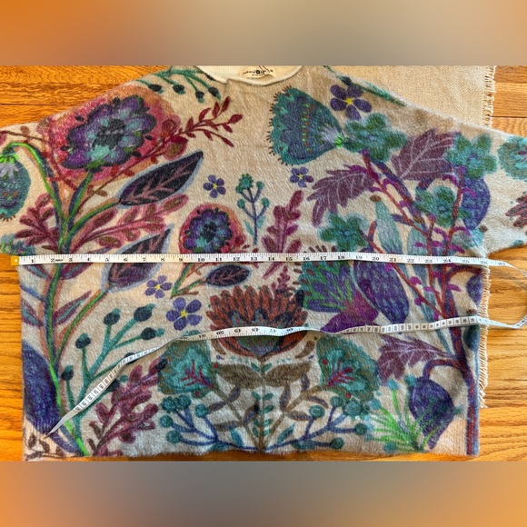 NATURAL LIFE NWT Cream Multicolored Floral Crewneck Sweater Boho Romantic Soft - Picture 7 of 11